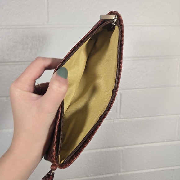 Grass Rafia Woven Wristlet Clutch Bag Boho Wedding Guest Bridesmaid Small Lined - Picture 4 of 6